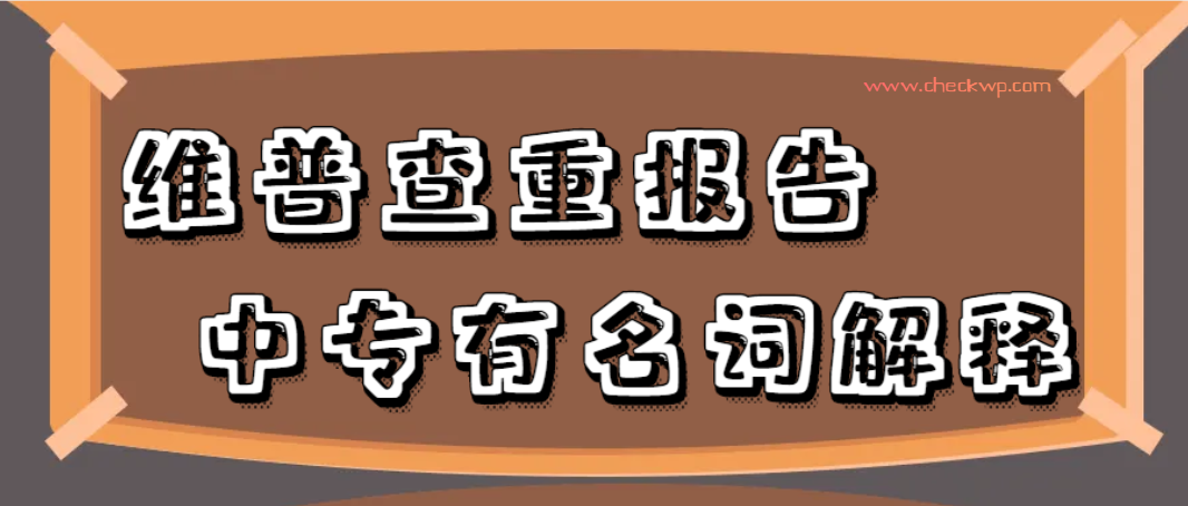 维普查重报告中专有名词解释